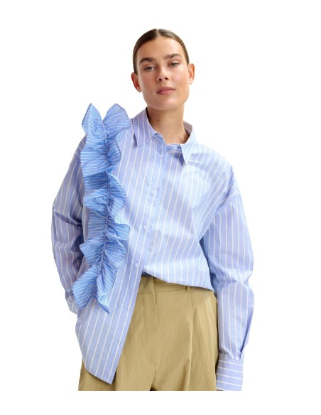 Essentiel Antwerp - Camisa a Rayas con Volante