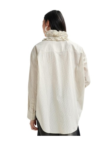 Essentiel Antwerp - Camisa Oversize de Rayas con Volantes