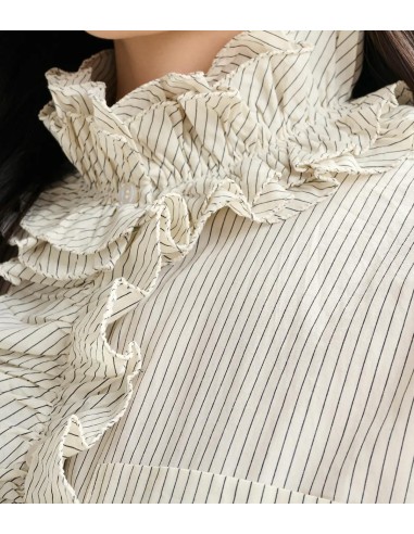 Essentiel Antwerp - Camisa Oversize de Rayas con Volantes