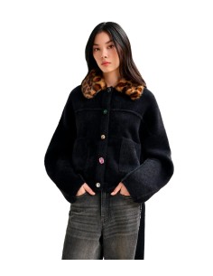 Essentiel Antwerp - Chaqueta Con Cuello De Piel Sintética