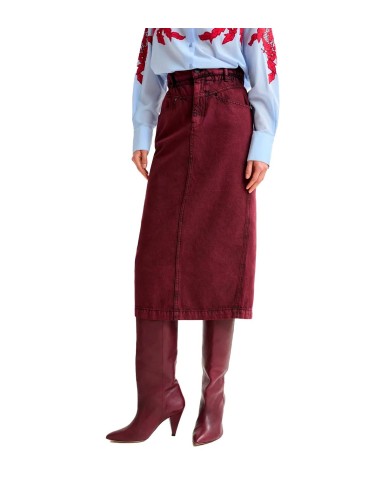 Essentiel Antwerp - Falda Vaquera De Cintura Paperbag