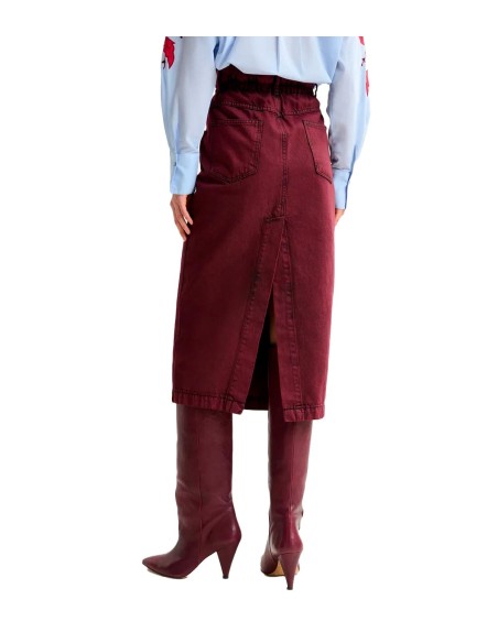 Essentiel Antwerp - Falda Vaquera De Cintura Paperbag