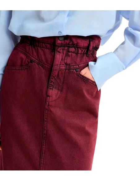 Essentiel Antwerp - Falda Vaquera De Cintura Paperbag