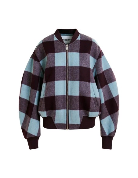 Essentiel Antwerp - Chaqueta Bomber De Lana A Cuadros