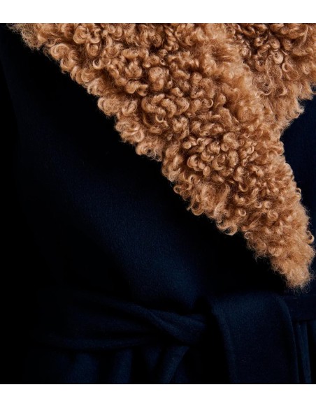 Essentiel Antwerp - Abrigo Con Cuello De Piel Sintética