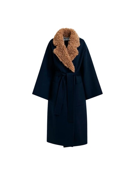 Essentiel Antwerp - Abrigo Con Cuello De Piel Sintética