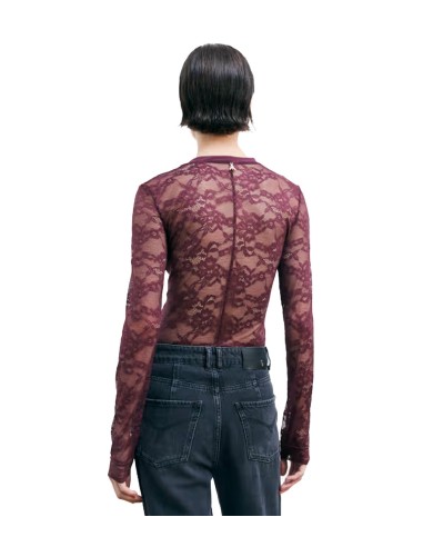 Patrizia Pepe - Top De Encaje Elástico De Manga Larga