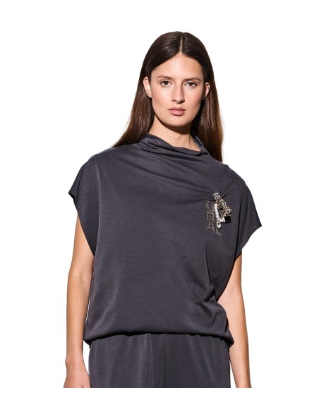 BSB - Blusa de Manga Corta con Alfiler