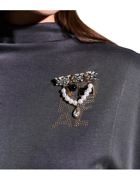 BSB - Blusa de Manga Corta con Alfiler