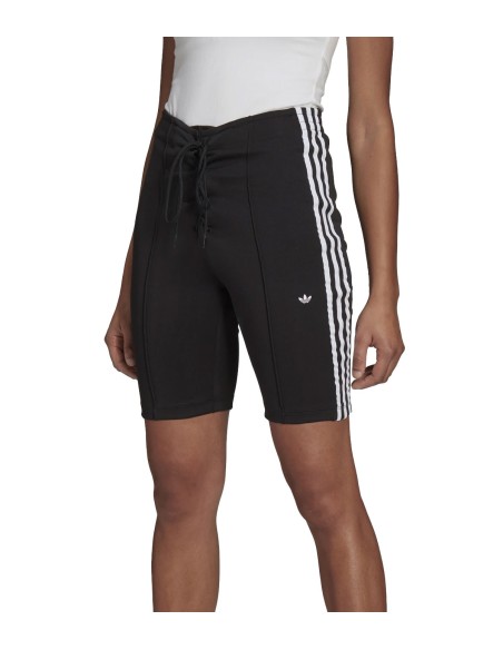 Adidas - Pantalón Mujer Negro - Corto Laced High-Waisted