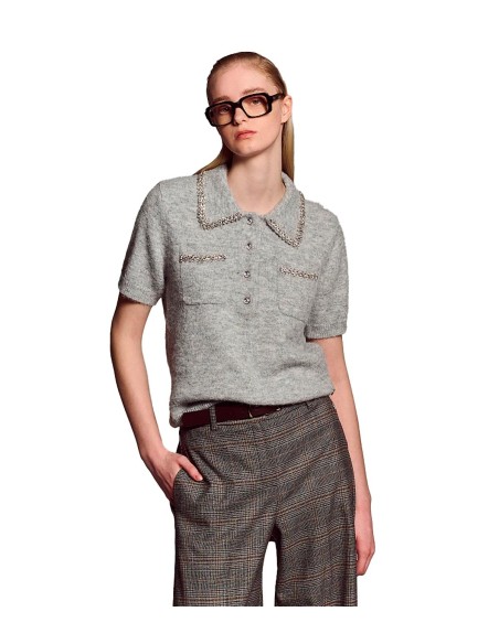 BSB - Suéter Abotonado De Manga Corta