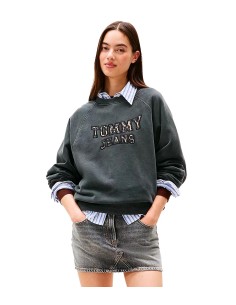 Tommy Jeans - Sudadera Leopard Varsity