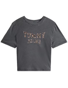 Tommy Jeans - Camiseta Leopard Varsity