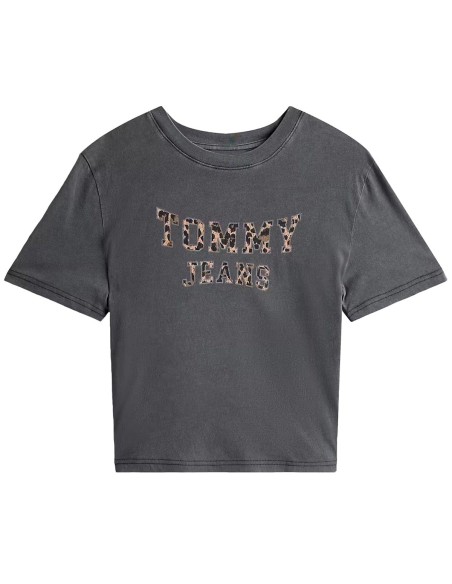 Tommy Jeans - Camiseta Leopard Varsity
