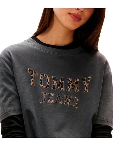 Tommy Jeans - Camiseta Leopard Varsity