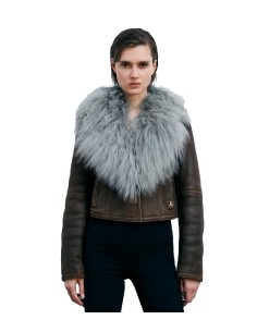 Patrizia Pepe - Cazadora  De Shearling Con Cuello De Pelo