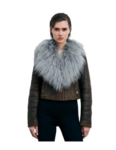 Patrizia Pepe - Cazadora  De Shearling Con Cuello De Pelo