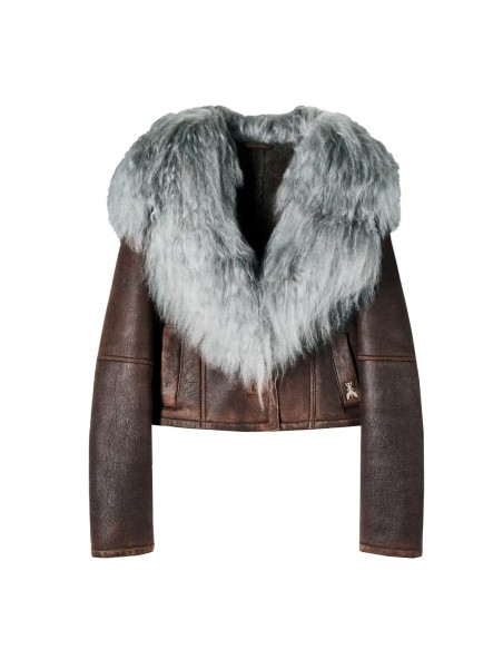 Patrizia Pepe - Cazadora  De Shearling Con Cuello De Pelo