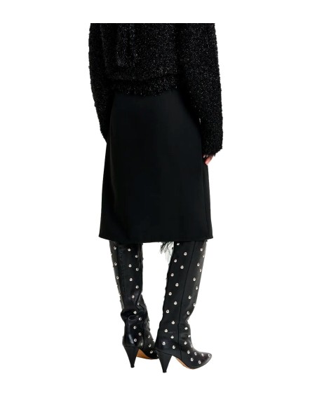 Essentiel Antwerp - Falda Midi Adoranada Con Piedras Y Plumas