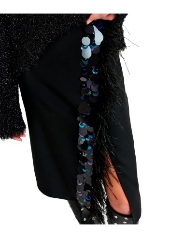 Essentiel Antwerp - Falda Midi Adoranada Con Piedras Y Plumas