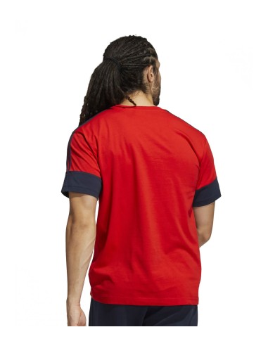 Adidas - Camiseta Hombre Roja - SPRT Split 3 Bandas