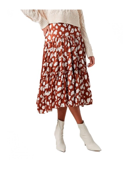 French Connection - Falda Mujer Marrón