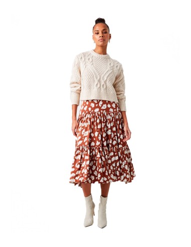 French Connection - Falda Mujer Marrón